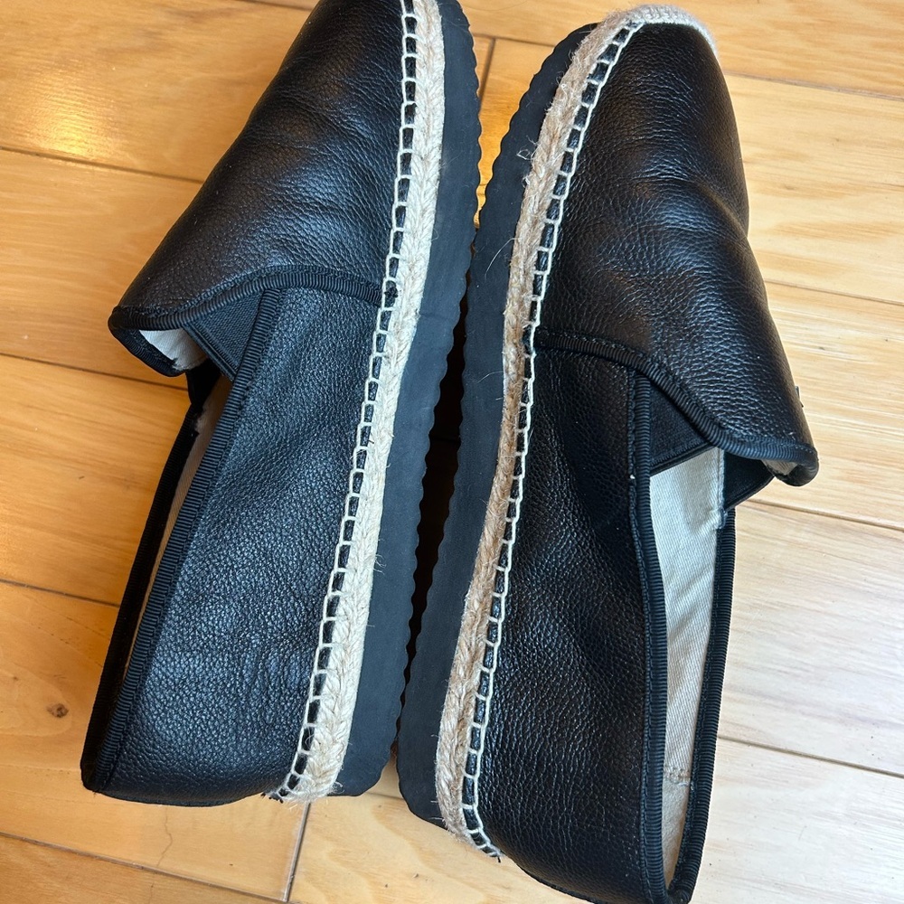 Michael Kors Black Womens Hastings Leather Espadrille Slip-On Loafer Shoes - Picture 9 of 14